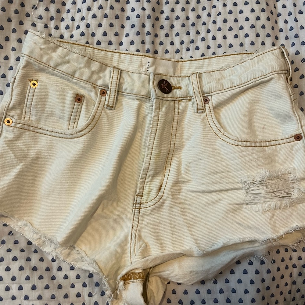 one teaspoon white jean shorts